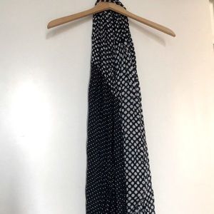 Navy polka dot scarf